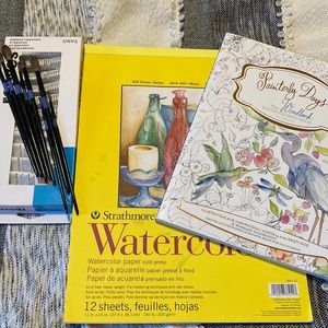 Watercolour painting supplies